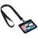 Бейдж горизонтальный (54х85 мм), лента 45 см с карабином, СЛАЙДЕР, черный, BRAUBERG EXTRA, 238834