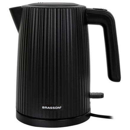 Чайник BRASSON (БРАССОН) KT-561, 1,7 л, 2200 Вт, пластик, подсветка, индикатор уровня воды, черный, 455191