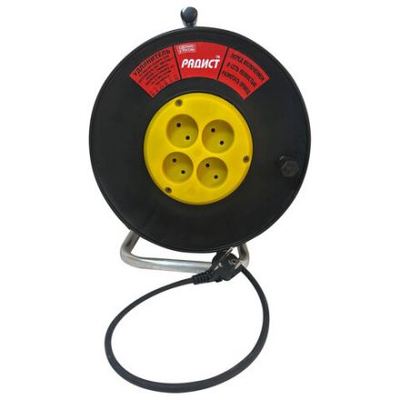 Удлинитель на катушке РБК16, 4 розетки без заземления КГ 2х1,5 мм2, 30 м, 16 А, медь, морозостойкий, 2622 Удлинитель на катушке РБК16, 4 розетки без заземления КГ 2х1,5 мм2, 30 м, 16 А, медь, морозостойкий, 2622