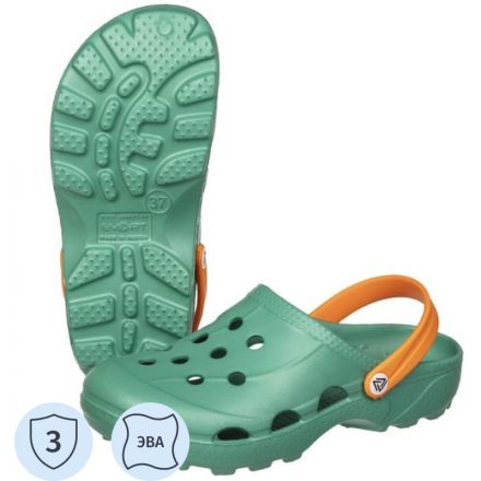 Сабо женские Ола, аквамарин/оранжевый р.40