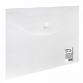 Папка-конверт с кнопкой МАЛОГО ФОРМАТА (240х190 мм), А5, матовая, прозрачная, 0,15 мм, STAFF, 270463