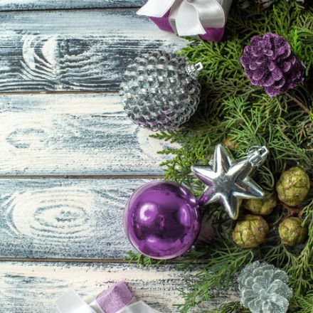 Шары ёлочные 6 шт., 6 см, "Trio", пластик, ФИОЛЕТОВЫЕ (глянец, матовый, глиттер), ЗОЛОТАЯ СКАЗКА, 590869