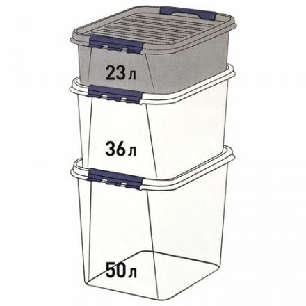 Ящик-контейнер 23 л с КРЫШКОЙ НА ЗАЩЕЛКАХ "ПРОФИ", 18х50х39 см, штабелируемый, ПРОЧНЫЙ, прозрачный, 437940000 Ящик-контейнер 23 л с КРЫШКОЙ НА ЗАЩЕЛКАХ "ПРОФИ", 18х50х39 см, штабелируемый, ПРОЧНЫЙ, прозрачный, 437940000
