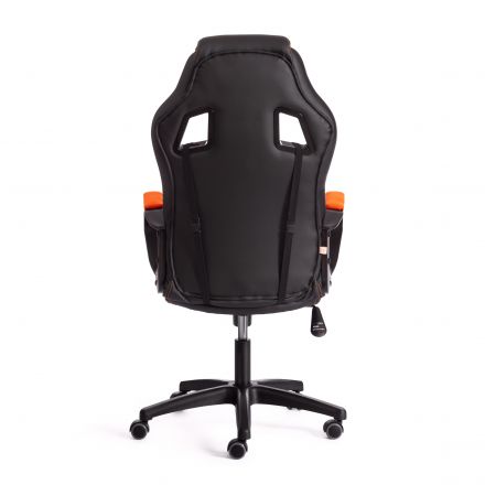 Кресло DRIVER (22) кож/зам/ткань, черный/оранжевый, 36-6/TW-07