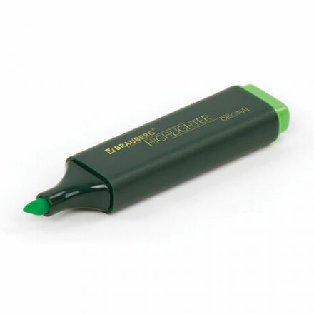 Текстовыделитель BRAUBERG "ORIGINAL", ЗЕЛЕНЫЙ, линия 1-5 мм, 151682