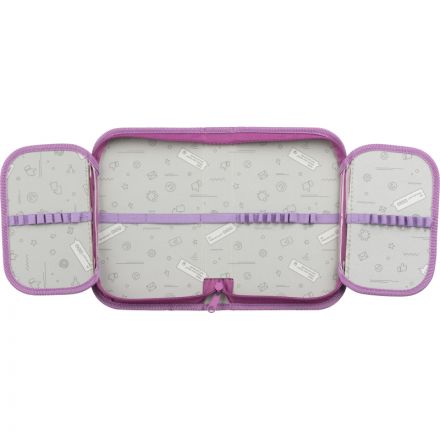 Пенал Комус класс Лисичка, 1 секц., 2 отк. блока, 210x130x35мм, ткань