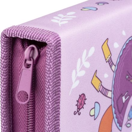 Пенал Комус класс Лисичка, 1 секц., 2 отк. блока, 210x130x35мм, ткань