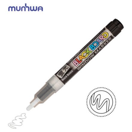 Маркер меловой БЕЛЫЙ, влагостираемый, 3 мм, для гладких поверхностей, MUNHWA "Black Board Marker", BM-05
