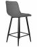 Стул полубарный DOBRIN OLIVIA, черные матовые ножки, серая антрацитовая винтажная экокожа (RU-08)