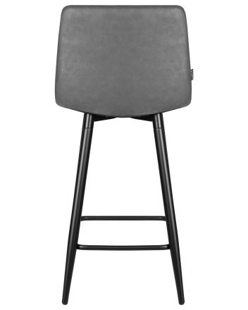 Стул полубарный DOBRIN OLIVIA, черные матовые ножки, серая антрацитовая винтажная экокожа (RU-08)