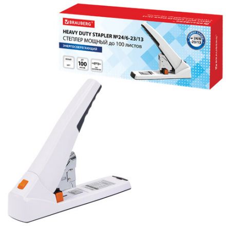 Степлер ЭНЕРГОСБЕРЕГАЮЩИЙ МОЩНЫЙ № 24/6 - 23/13 BRAUBERG "ONE MOMENT", до 100 листов БЕЗ УСИЛИЙ, 272738 Степлер ЭНЕРГОСБЕРЕГАЮЩИЙ МОЩНЫЙ № 24/6 - 23/13 BRAUBERG "ONE MOMENT", до 100 листов БЕЗ УСИЛИЙ, 272738