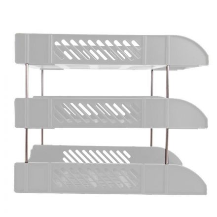 Лоток для бумаг горизонтальный Deli E9217Grey набор 3шт на металл.стерж сер