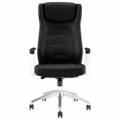 Кресло BRABIX PREMIUM "Viking EX-759", синхромеханизм, алюминий, натуральная кожа, черное, 532933