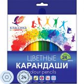 Карандаши цветные 24 цв, 6-гран, ЛУЧ Классика, 29С 1712-08