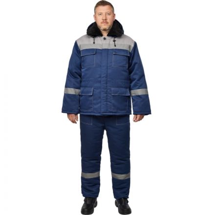 Костюм рабочий зимний з35-КБР синий/серый (р.56-58) 182-188