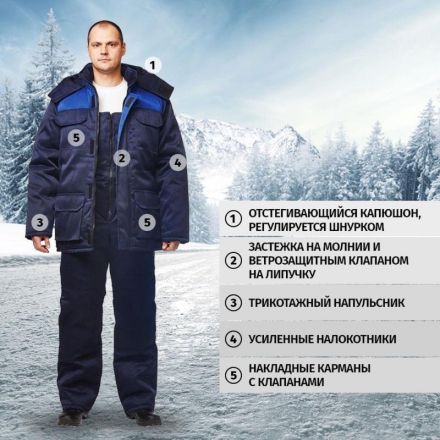 Костюм рабочий зимний з12-КПК син/вас (56-58) 158-164