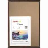 Рамка НЕБЬЮЩАЯСЯ 40х60 см, МДФ под дерево, багет 17 мм, мокко, акриловый экран, STAFF "Carven", 391223