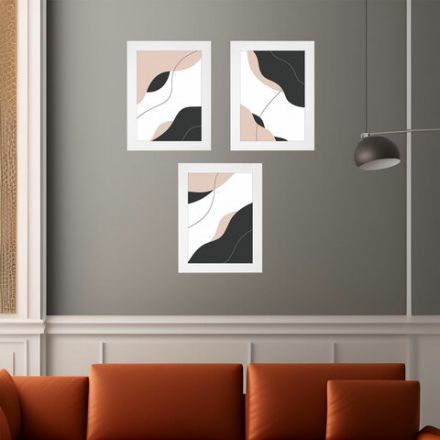 Рамка 21х30 см небьющаяся, КОМПЛЕКТ 3 шт., багет 29 мм, МДФ, BRAUBERG "Basic", белая, 391260