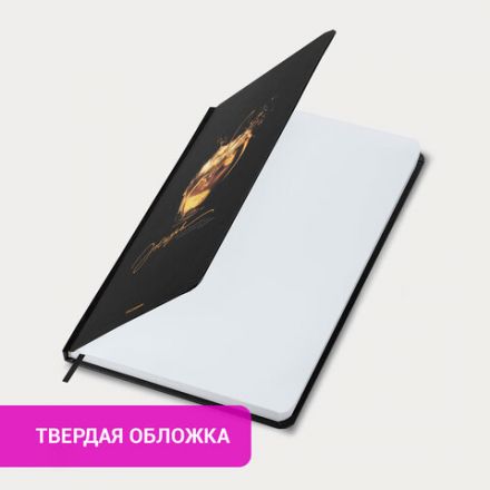 Ежедневник недатированный с резинкой А5 145х203 мм, BRAUBERG, твердый, фольга, 128 л., "Apple", 116294