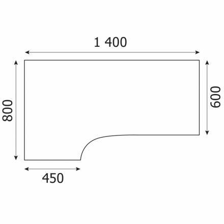 Стол эргономичный MON_Канц левый СК36.9 орех