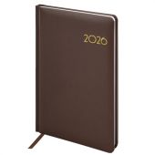 Еженедельник датированный 2026, А5, 145х215 мм, BRAUBERG "Select", балакрон, коричневый, 117183
