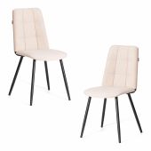 Стул обеденный Asti (2 шт. в упаковке) TREND, велюр, бежевый/черный, 7