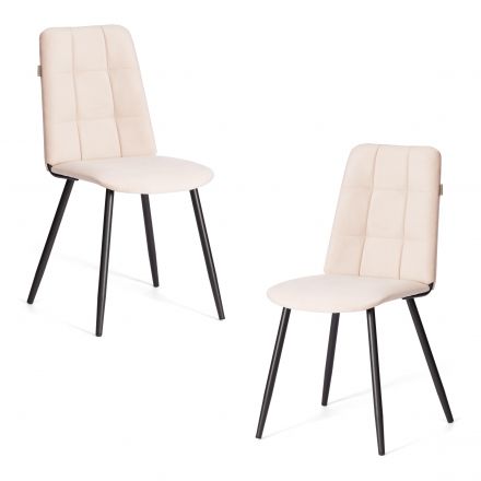 Стул обеденный Asti (2 шт. в упаковке) TREND, велюр, бежевый/черный, 7