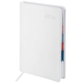 Ежедневник датированный 2026 А5 148х218 мм, GALANT "White", под кожу, белый, 117494