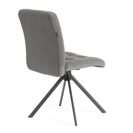 Стул обеденный Medeo поворотный механизм 360, велюр, серый, 29 Стул обеденный Medeo поворотный механизм 360, велюр, серый, 29