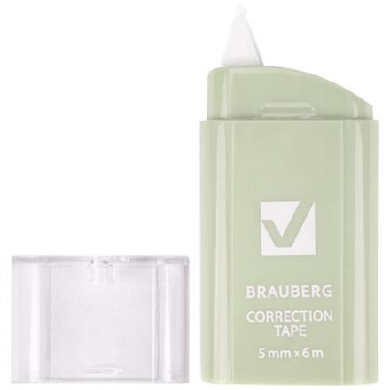 Корректирующая лента BRAUBERG COMPACT PASTEL, 5 мм х 6 м, КОМПЛЕКТ 6 штук, пенал с zip-lock, 272496