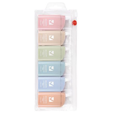 Корректирующая лента BRAUBERG COMPACT PASTEL, 5 мм х 6 м, КОМПЛЕКТ 6 штук, пенал с zip-lock, 272496