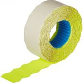 Этикет-лента волна желтая 22х12 мм (10 рулонов по 1000 этикеток)