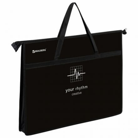 Папка для рисунков и чертежей с ручками BRAUBERG А3, пластик, молния сверху, "Creative", 273411