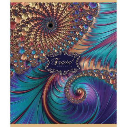Тетрадь А5, 48 л., ПЗБМ, скоба, клетка, фольга, выборочный TWIN лак, "Фрактал" (5 видов), 027310