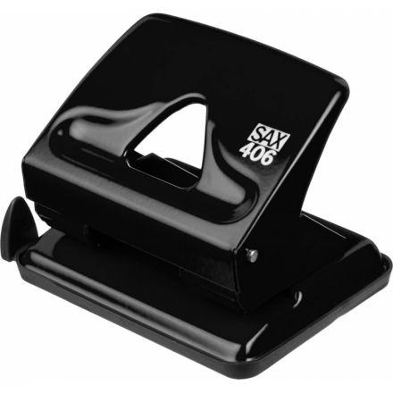 Дырокол Sax 406 до 30 листов черный с линейкой