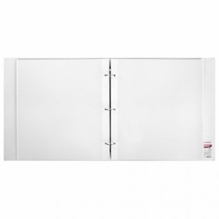 Фотоальбом BRAUBERG свадебный, 20 магнитных листов 30х32 см, обложка под фактурную кожу, на кольцах, белый, 390691