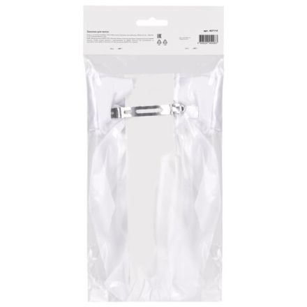 Заколка для волос баретте с бантом и широкими длинными хвостиками, белый, MONTE VITA (МОНТЕ ВИТА), 457114