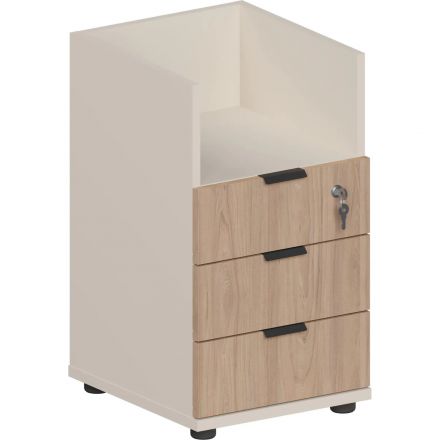 Тумба приставная Комус Мебель Easy One Вяз Шв/Кшм (250319)