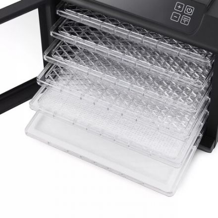 Сушилка для овощей KITFORT КТ-1905, 500 Вт, 12 поддонов, электронное управление, черная/серебристая