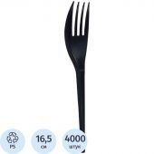 Вилка одноразовая столовая 165мм, ПС, черная, 4000шт/кор 