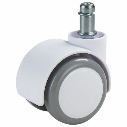 Колеса (ролики) BRABIX для кресла, прорезиненные, SLIM, КОМПЛЕКТ 5 шт., шток d 11 мм, белые, 533086