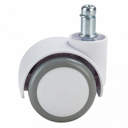 Колеса (ролики) BRABIX для кресла, прорезиненные, SLIM, КОМПЛЕКТ 5 шт., шток d 11 мм, белые, 533086