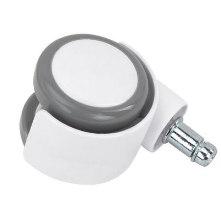 Колеса (ролики) BRABIX для кресла, прорезиненные, SLIM, КОМПЛЕКТ 5 шт., шток d 11 мм, белые, 533086