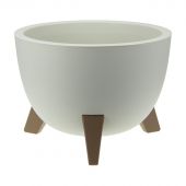 Кашпо ФЛОРИАН D250мм 4,2л, белый ротанг, М 3186