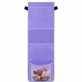 Кармашки-органайзер в шкафчик для детского сада ЮНЛАНДИЯ, с ПРОЗРАЧНЫМ КАРМАНОМ, увеличенный размер, 26х80 см, "Deer", 271070