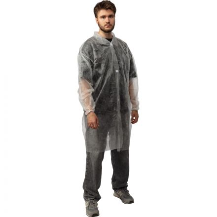 Халат н/с процед, рук.рез, на липуч, XL, дл.110см, пл 17, белый, 10шт/уп