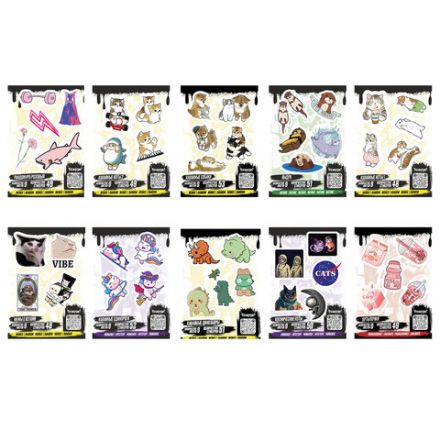 Наклейки виниловые, 49-53 шт., 9 листов, А6, "ЗАБАВНЫЕ ДИЗАЙНЫ", АССОРТИ, NALEPKING