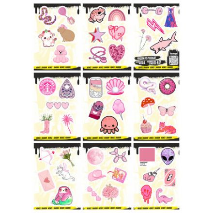 Наклейки виниловые, 49-53 шт., 9 листов, А6, "ЗАБАВНЫЕ ДИЗАЙНЫ", АССОРТИ, NALEPKING