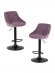 Набор 2 шт Стул барный DOBRIN LOGAN BLACK, пудрово-сиреневый велюр (MJ9-52)