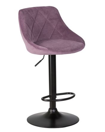 Набор 2 шт Стул барный DOBRIN LOGAN BLACK, пудрово-сиреневый велюр (MJ9-52)